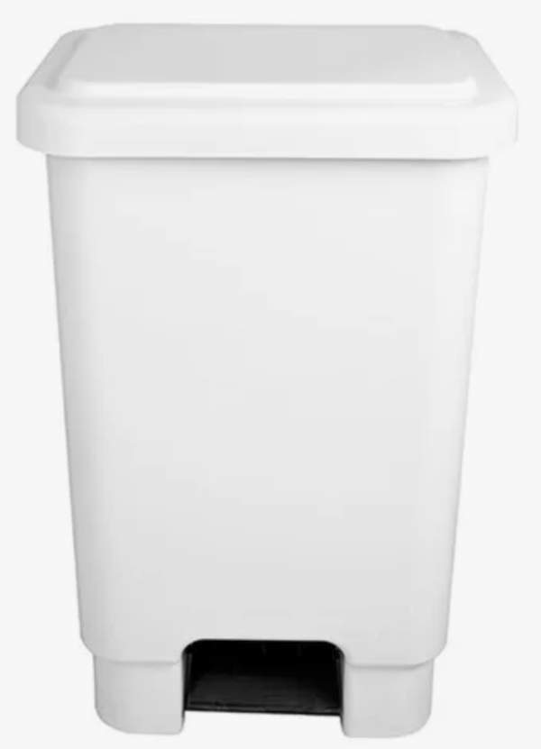 Lixeira Grande Reforçada Com Pedal 100 Litros Branca